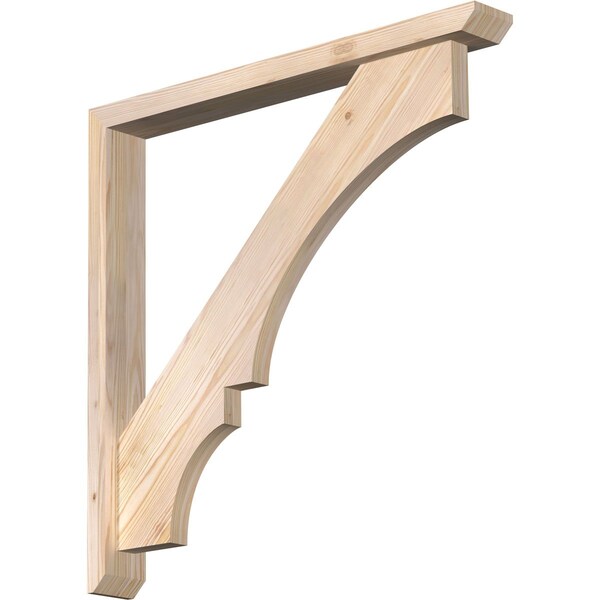 Ekena Millwork Balboa Slat Smooth Bracket w/ Offset Brace, Douglas Fir, 3 1/2"W x 30"D x 30"H BKT0402X30X30BOA06SDF - main